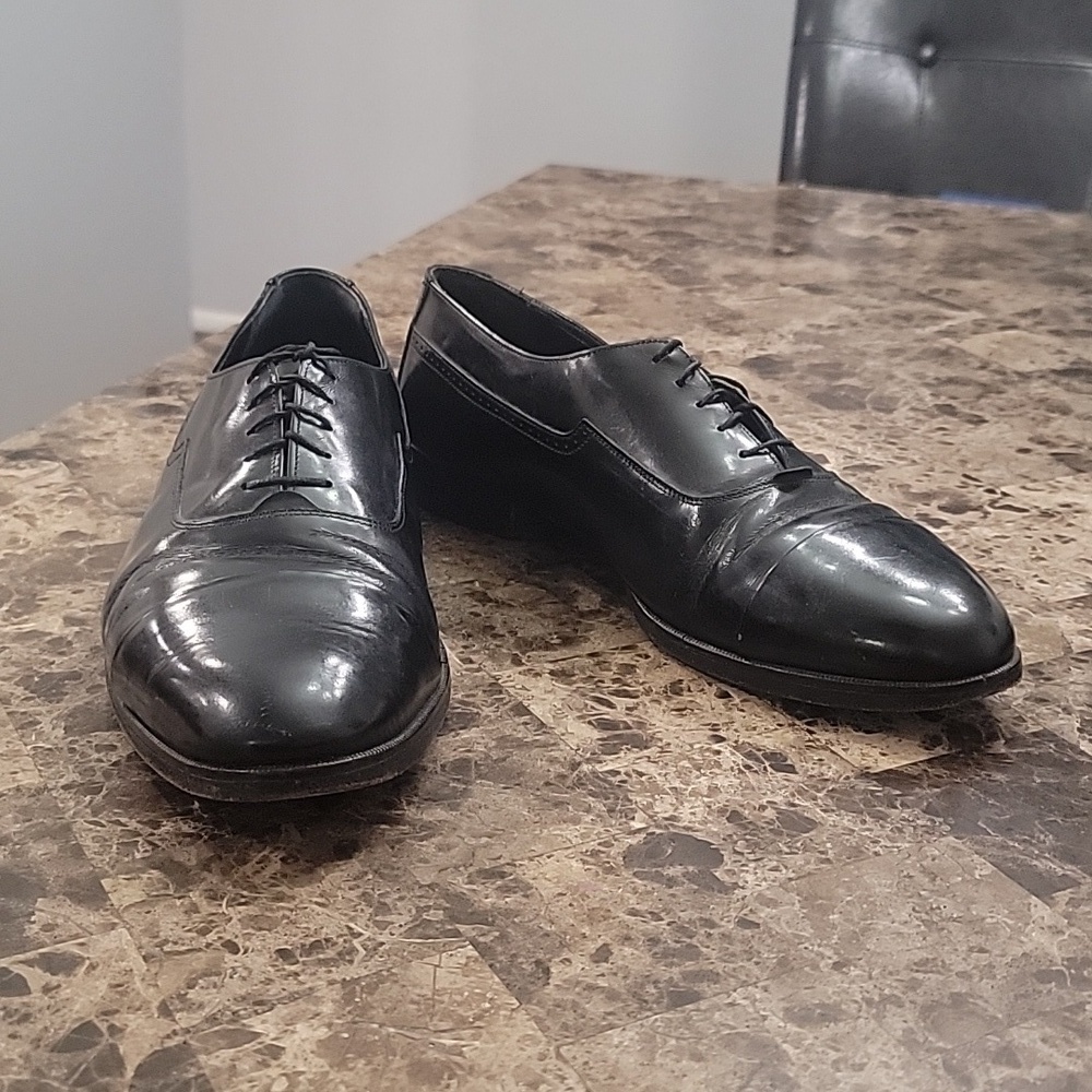 Johnston & Murphy Mens Vasselli Black Calf Men's Shoe size 12W